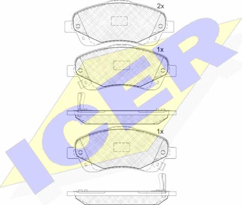 Icer 181573 - Bremžu uzliku kompl., Disku bremzes autospares.lv