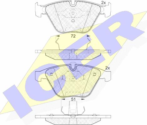 Icer 181577 - Bremžu uzliku kompl., Disku bremzes www.autospares.lv