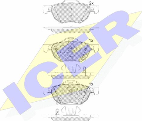 Icer 181695 - Brake Pad Set, disc brake www.autospares.lv