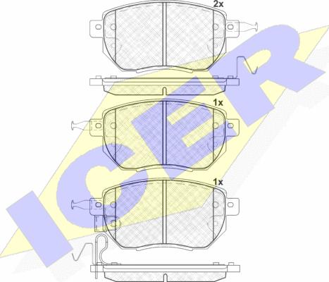 Icer 181696 - Bremžu uzliku kompl., Disku bremzes www.autospares.lv