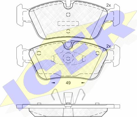 Icer 181698 - Bremžu uzliku kompl., Disku bremzes autospares.lv