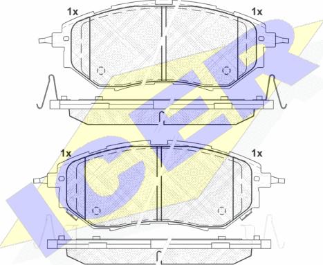 Icer 181697 - Bremžu uzliku kompl., Disku bremzes www.autospares.lv