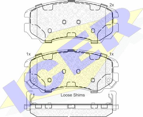 Icer 181644 - Brake Pad Set, disc brake www.autospares.lv