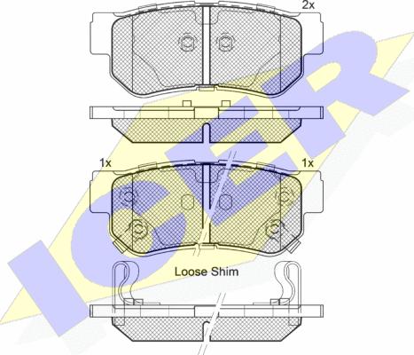 Icer 181645 - Bremžu uzliku kompl., Disku bremzes www.autospares.lv