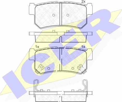 Icer 181646 - Тормозные колодки, дисковые, комплект www.autospares.lv