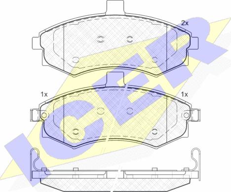 Icer 181643 - Bremžu uzliku kompl., Disku bremzes www.autospares.lv