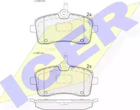 Icer 181656 - Bremžu uzliku kompl., Disku bremzes autospares.lv