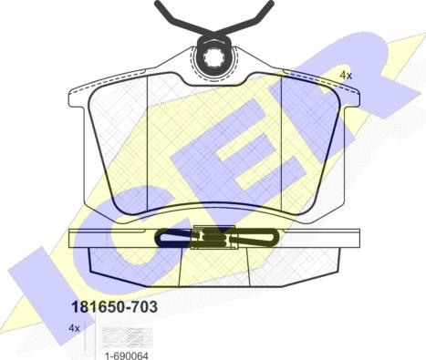 Icer 181650-703 - Bremžu uzliku kompl., Disku bremzes autospares.lv