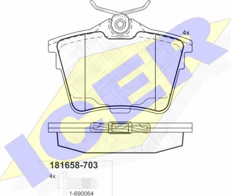 Icer 181658-703 - Bremžu uzliku kompl., Disku bremzes www.autospares.lv