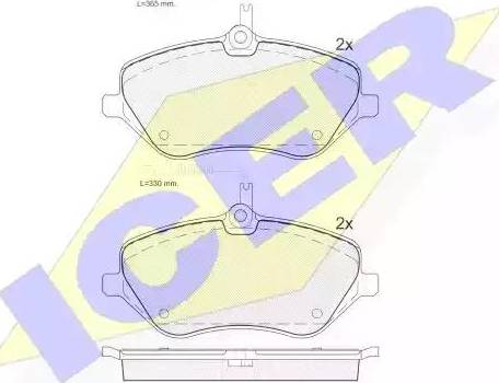 Icer 181657 - Тормозные колодки, дисковые, комплект www.autospares.lv