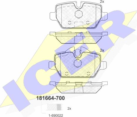 Icer 181664-700 - Brake Pad Set, disc brake www.autospares.lv