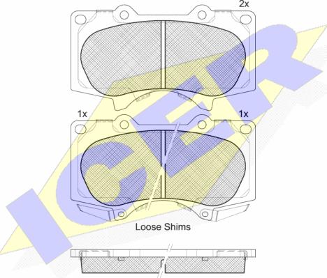 Icer 181665 - Bremžu uzliku kompl., Disku bremzes autospares.lv