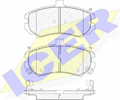 Icer 181666 - Bremžu uzliku kompl., Disku bremzes www.autospares.lv