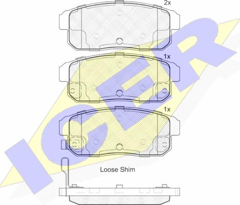 Icer 181668 - Bremžu uzliku kompl., Disku bremzes www.autospares.lv