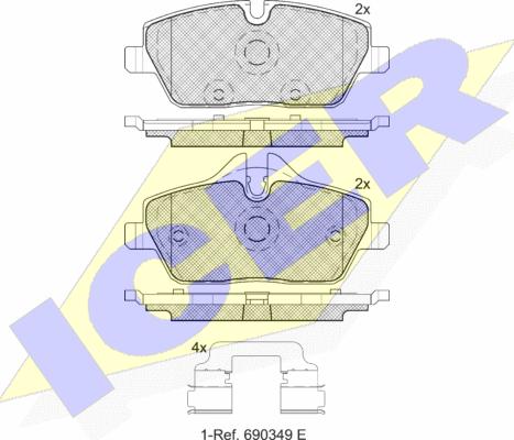 Icer 181662-200 - Bremžu uzliku kompl., Disku bremzes www.autospares.lv