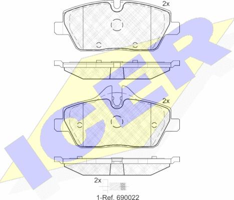 Icer 181662-202 - Bremžu uzliku kompl., Disku bremzes www.autospares.lv