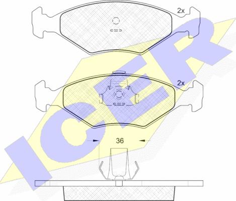 Icer 181604 - Bremžu uzliku kompl., Disku bremzes www.autospares.lv