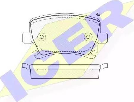 Icer 181600 - Brake Pad Set, disc brake www.autospares.lv