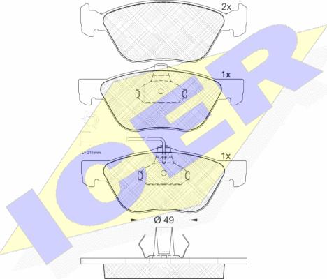 Icer 181601 - Тормозные колодки, дисковые, комплект www.autospares.lv