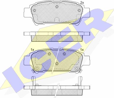 Icer 181608 - Bremžu uzliku kompl., Disku bremzes autospares.lv