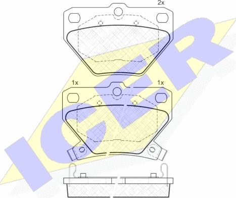 Icer 181607 - Bremžu uzliku kompl., Disku bremzes autospares.lv