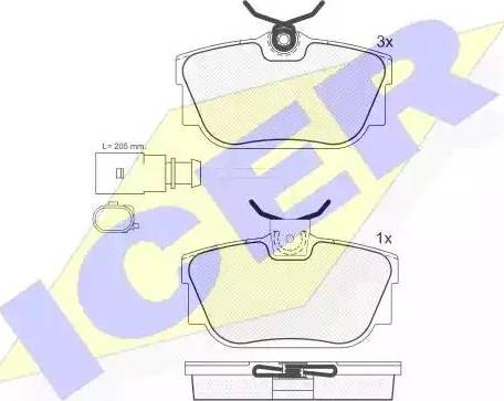 Icer 181614 - Тормозные колодки, дисковые, комплект www.autospares.lv