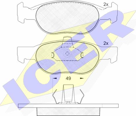 Icer 181616 - Bremžu uzliku kompl., Disku bremzes www.autospares.lv