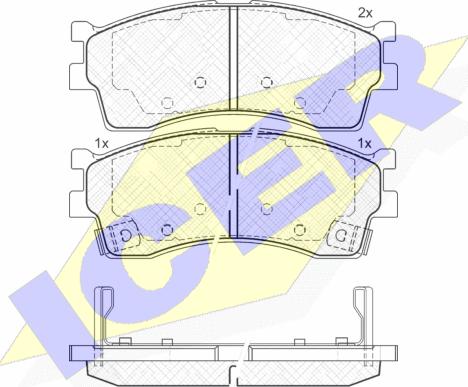 Icer 181610 - Bremžu uzliku kompl., Disku bremzes autospares.lv