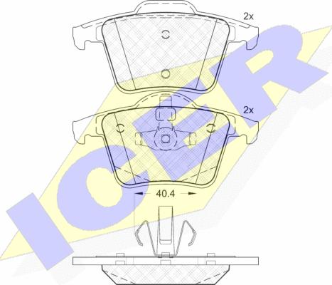 Icer 181612 - Bremžu uzliku kompl., Disku bremzes www.autospares.lv