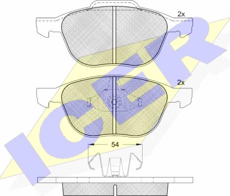 Icer 181617399 - Bremžu uzliku kompl., Disku bremzes www.autospares.lv