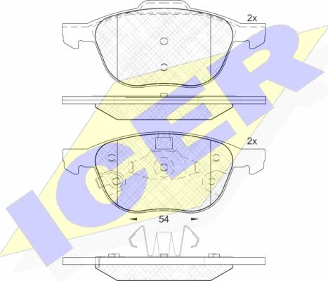 Icer 181617-203 - Bremžu uzliku kompl., Disku bremzes autospares.lv