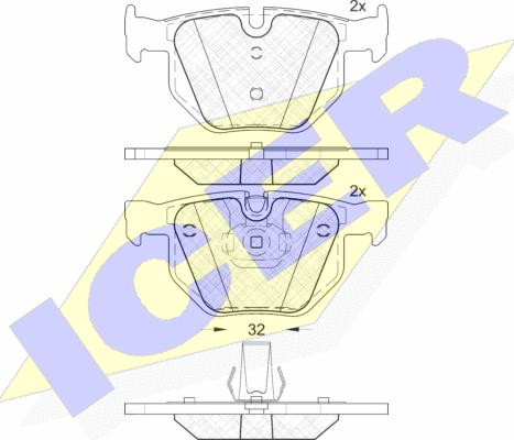 Icer 181685-202 - Bremžu uzliku kompl., Disku bremzes www.autospares.lv