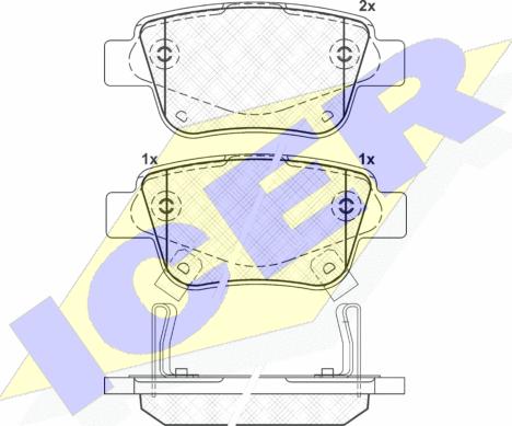 Icer 181688 - Bremžu uzliku kompl., Disku bremzes autospares.lv