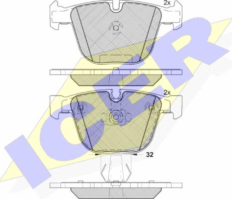 Icer 181687 - Bremžu uzliku kompl., Disku bremzes www.autospares.lv