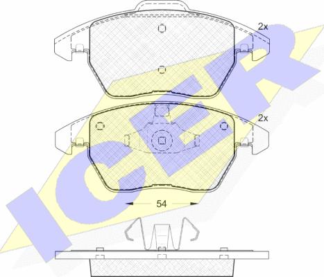 Icer 181637 - Brake Pad Set, disc brake www.autospares.lv