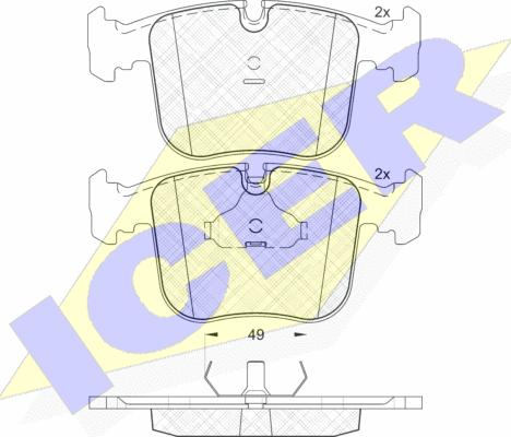 Icer 181628 - Bremžu uzliku kompl., Disku bremzes www.autospares.lv