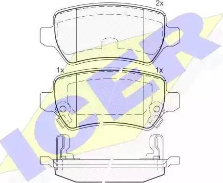 Icer 181622 - Bremžu uzliku kompl., Disku bremzes www.autospares.lv