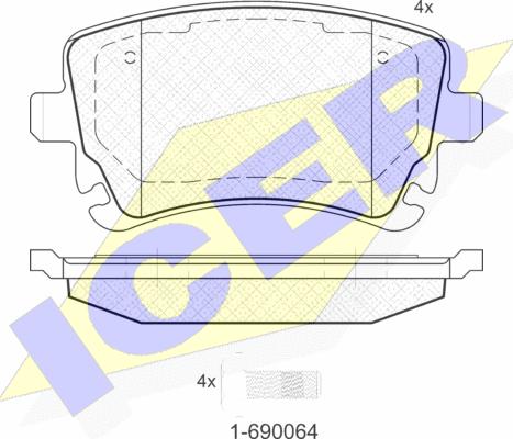 Icer 181674-204 - Brake Pad Set, disc brake www.autospares.lv