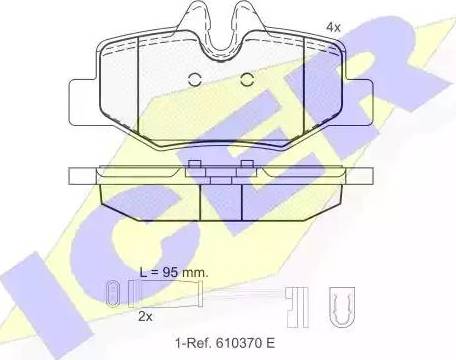 Icer 181676 - Bremžu uzliku kompl., Disku bremzes www.autospares.lv