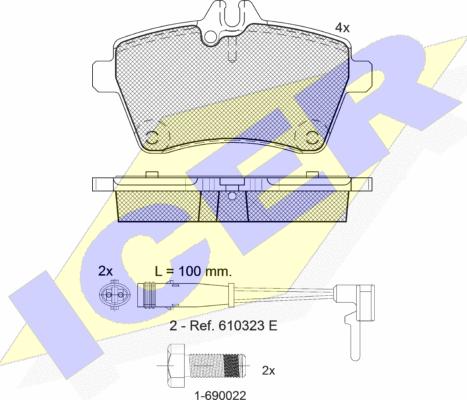 Icer 181678-700 - Bremžu uzliku kompl., Disku bremzes www.autospares.lv