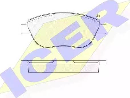 Icer 181673 - Brake Pad Set, disc brake www.autospares.lv