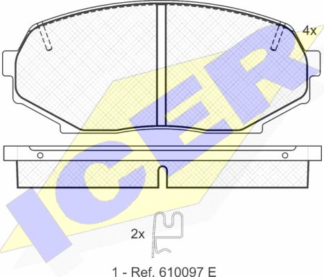 Icer 181099 - Bremžu uzliku kompl., Disku bremzes www.autospares.lv