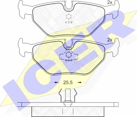 Icer 181051 - Bremžu uzliku kompl., Disku bremzes www.autospares.lv