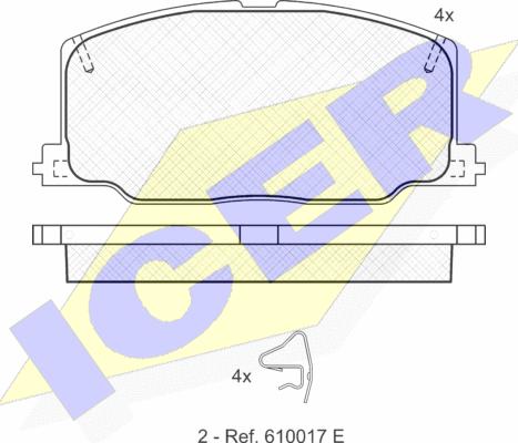 Icer 181004 - Bremžu uzliku kompl., Disku bremzes autospares.lv