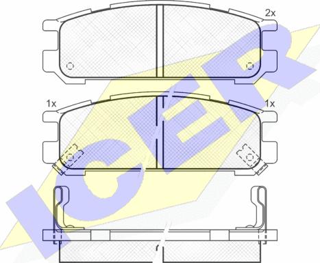 Icer 181000 - Bremžu uzliku kompl., Disku bremzes www.autospares.lv