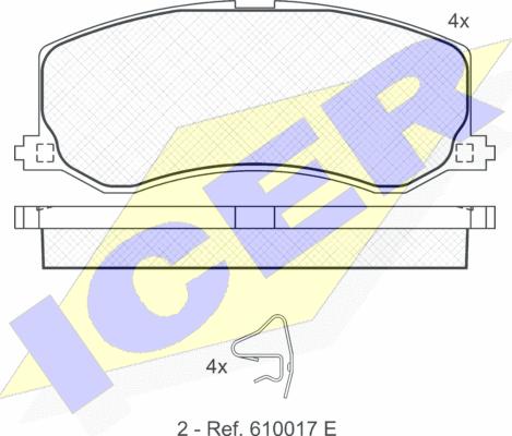 Icer 181001 - Тормозные колодки, дисковые, комплект www.autospares.lv