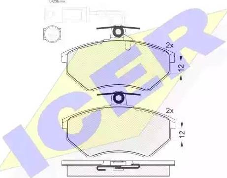 Icer 181013 - Bremžu uzliku kompl., Disku bremzes autospares.lv