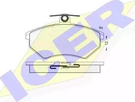 Icer 181012 - Тормозные колодки, дисковые, комплект www.autospares.lv