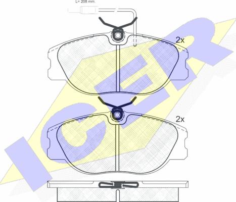 Icer 181033 - Bremžu uzliku kompl., Disku bremzes autospares.lv