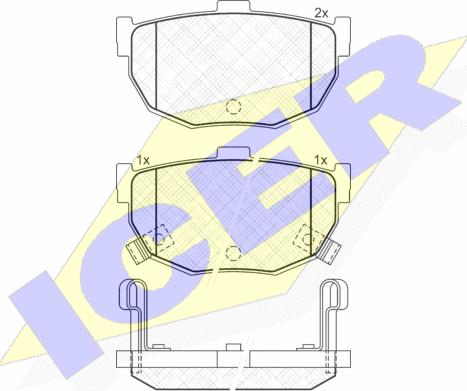 Icer 181144 - Тормозные колодки, дисковые, комплект www.autospares.lv